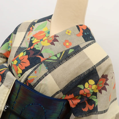 百華Y5422 美品 更紗 洗える夏着物 綿 浴衣