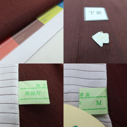 百華 Y5440 美品 夏着物 浜ちりめん 堅牢染 草木三度引染 トールサイズ 紗 正絹 居敷当て付 色無地