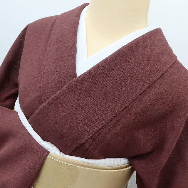 百華 Y5440 美品 夏着物 浜ちりめん 堅牢染 草木三度引染 トールサイズ 紗 正絹 居敷当て付 色無地