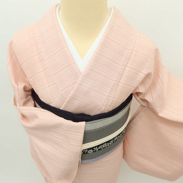 百華 Y5418 美品 夏着物 作家物落款 一つ紋 変則絽 正絹 手縫い仕立て 絽紬