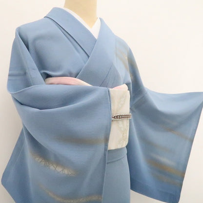 百華 Y5447 絽縮緬 箔散らし 夏着物 正絹 手縫い仕立て 訪問着