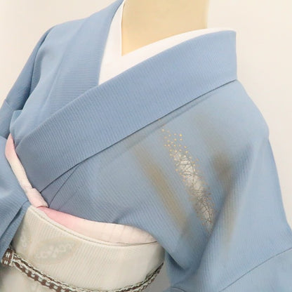 百華 Y5447 絽縮緬 箔散らし 夏着物 正絹 手縫い仕立て 訪問着