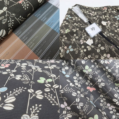 百華 Y5450 美品 夏着物 古典小紋紅型 絽 正絹 手縫い仕立て 小紋