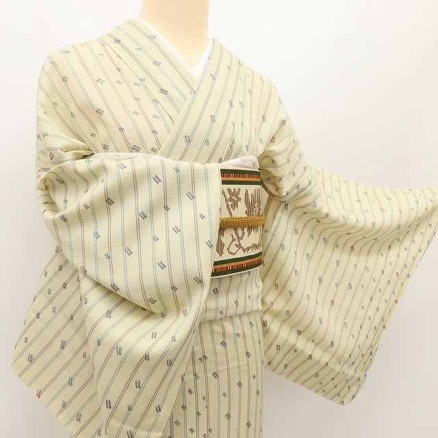 百華 Y5462◆新品 仕付け糸付 夏着物 トールサイズ 絽 正絹 手縫い仕立て 小紋　