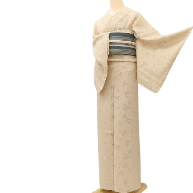 百華 Y5465 美品 夏着物 トールサイズ 正絹 手縫い仕立て 塩沢お召