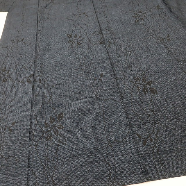 百華 Y5488 新品 仕付け糸付 夏着物 紗紬 正絹 居敷当て付 手縫い仕立て 結城紬