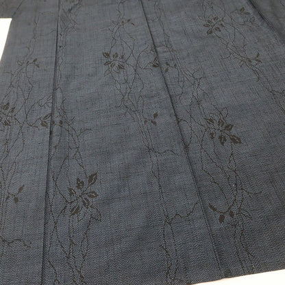 百華 Y5488 新品 仕付け糸付 夏着物 紗紬 正絹 居敷当て付 手縫い仕立て 結城紬