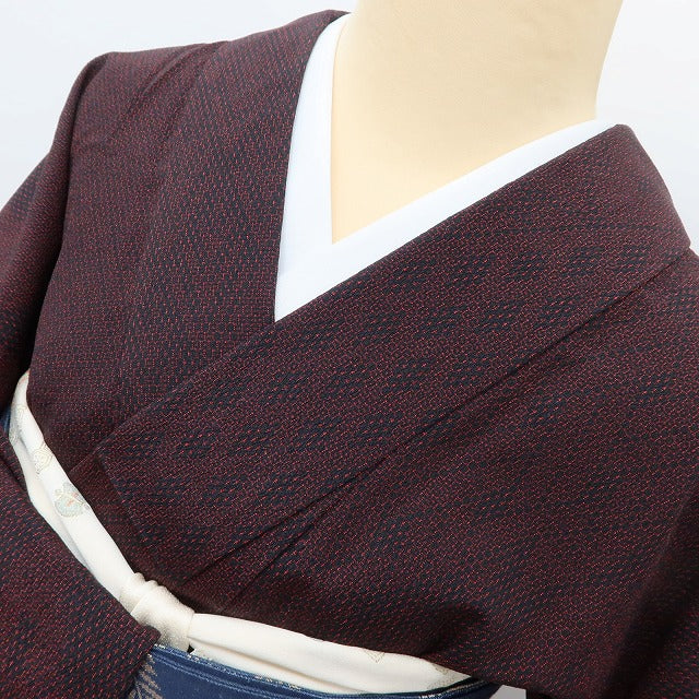 百華 Y5585 美品 着物 単衣 正絹 手縫い仕立て お召　