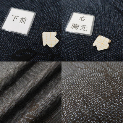 百華 Y5488 新品 仕付け糸付 夏着物 紗紬 正絹 居敷当て付 手縫い仕立て 結城紬