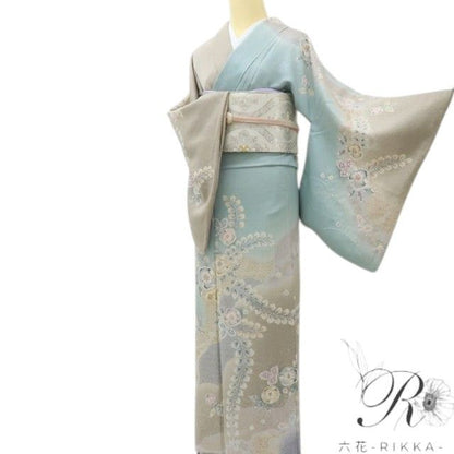 六花-RIKKA- 正絹 翠山工房 絞り 辻が花 秋冬愛し、春を待つ♪ 訪問着 着物 A6055