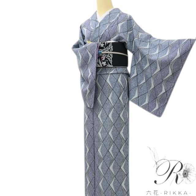 六花-RIKKA-  新品 正絹 仕付け糸付 大人の遊び心を、上品に♪ 小紋 A6112