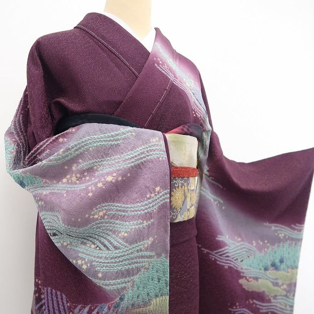 【新品・訪問着】滝泰謹製 おぼろ染 金通し 希少トール 着物 正絹 仕付け糸付 tomihisa“色彩が溶け合うとき…絹に宿すおぼろの幻”9647