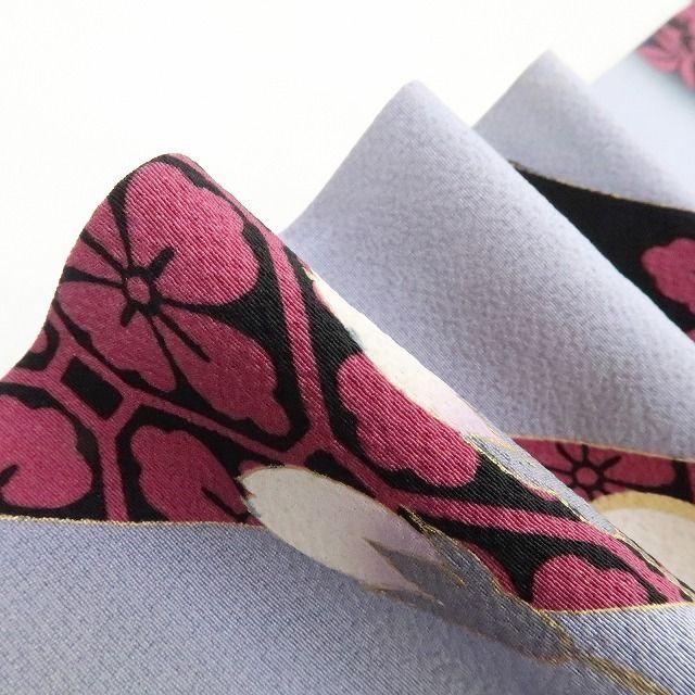 【中古】tomihisa 美品 桜 着物 正絹 振袖 4159