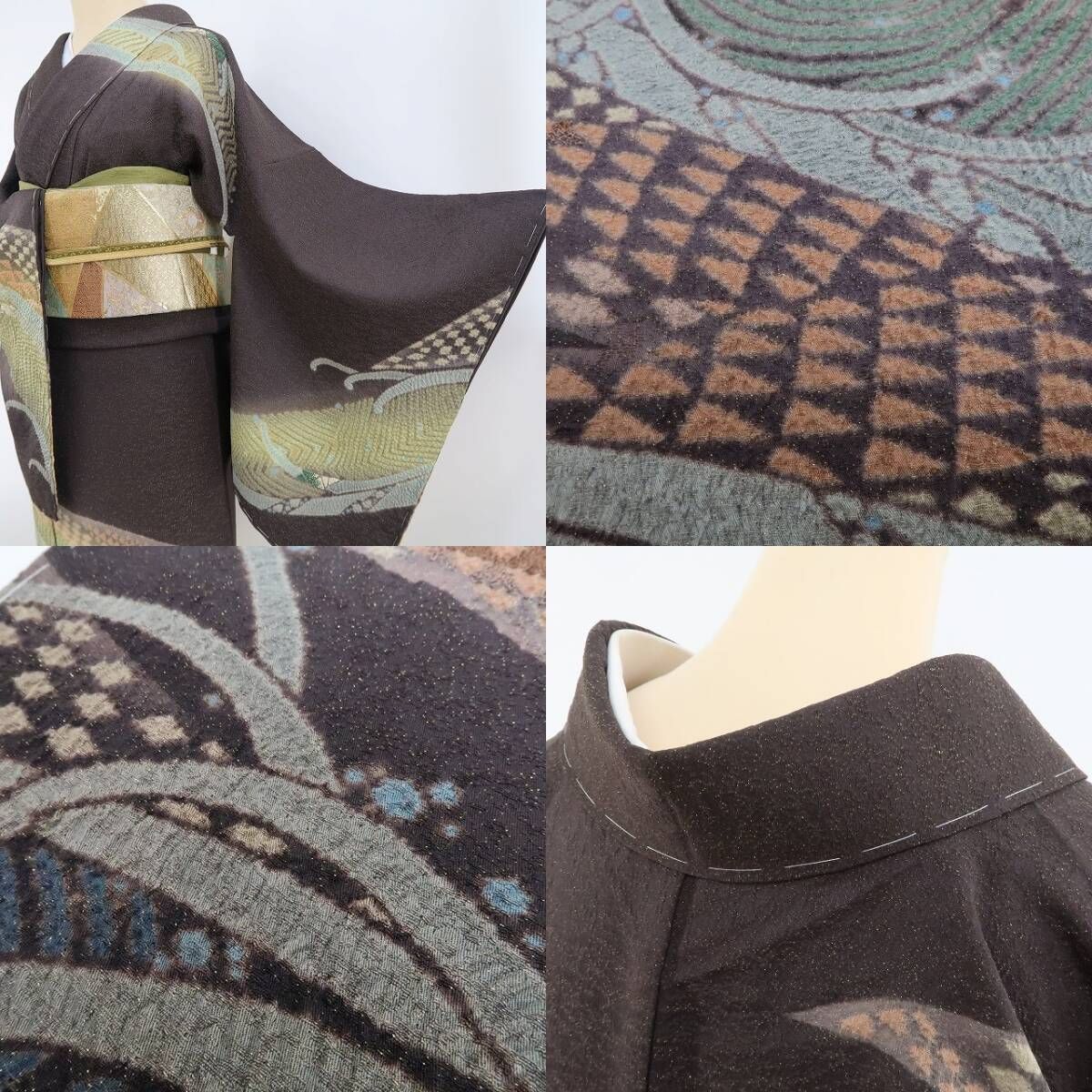 【新古品】tomihisa 新品 滝泰謹製 おぼろ染 相良刺繍 金通し 落款 着物 正絹 仕付け糸付 訪問着 4415