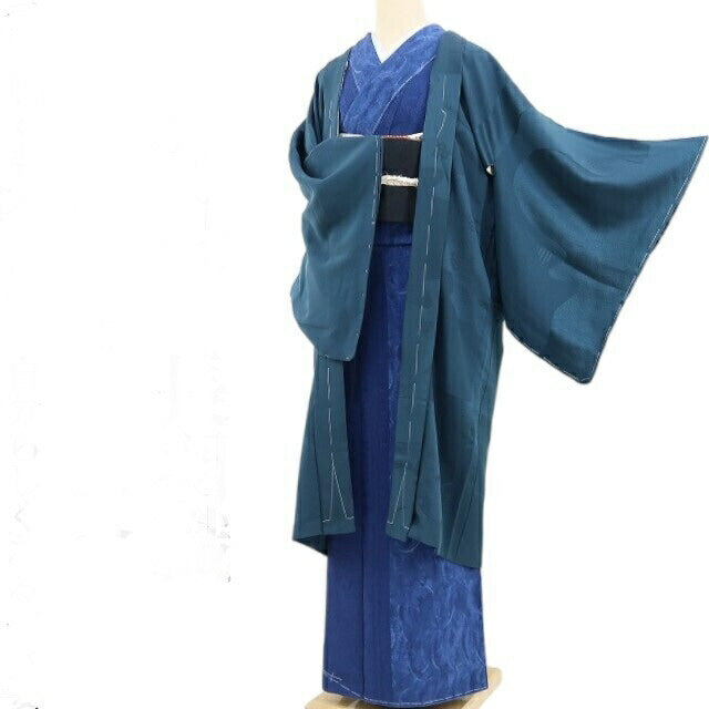 【新古品】tomihisa 新品 猫 着物 正絹 仕付け糸付 ロング丈 長羽織 4425