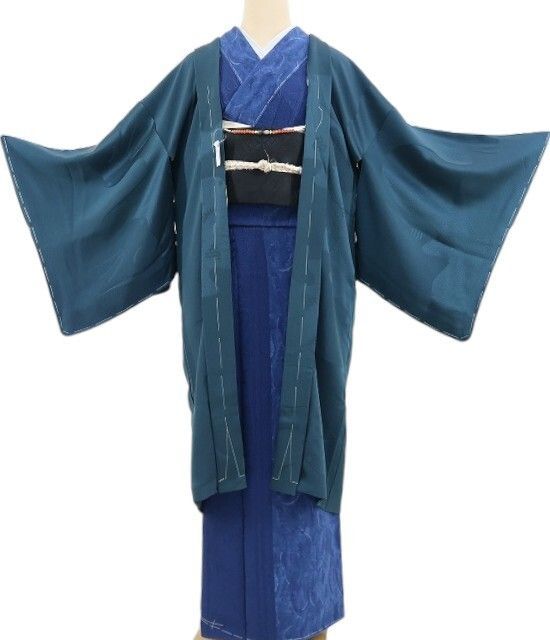 【新古品】tomihisa 新品 猫 着物 正絹 仕付け糸付 ロング丈 長羽織 4425