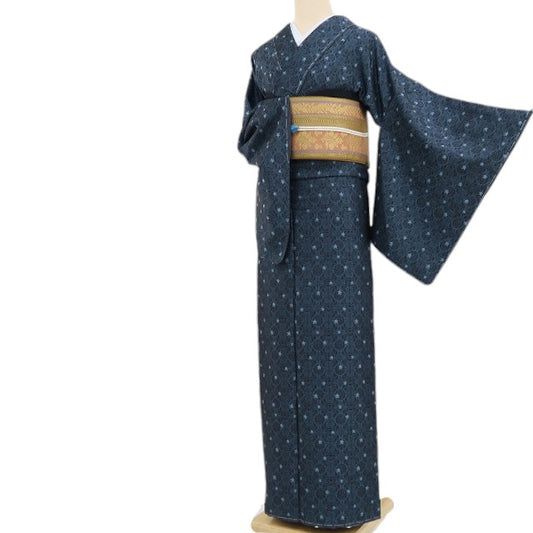 【新古品】tomihisa 新品 着物 正絹 仕付け糸付 トールサイズ お召 4432