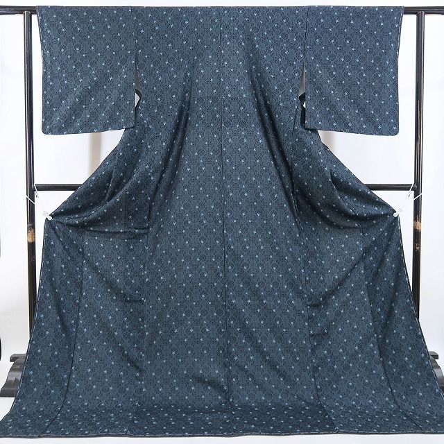 【新古品】tomihisa 新品 着物 正絹 仕付け糸付 トールサイズ お召 4432