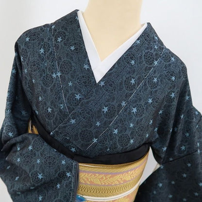 【新古品】tomihisa 新品 着物 正絹 仕付け糸付 トールサイズ お召 4432