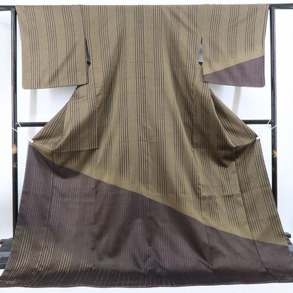 【新古品】tomihisa 新品 縦縞 着物 正絹　仕付け糸付 お召訪問着 4471