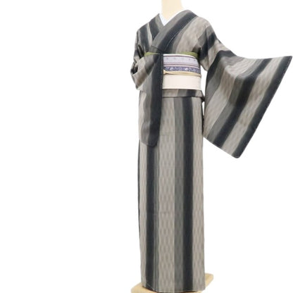 【新古品】tomihisa 新品 伝統工芸士 白川貞夫 落款 本しぼ柿渋染 着物 正絹 仕付け付 塩沢お召 4551