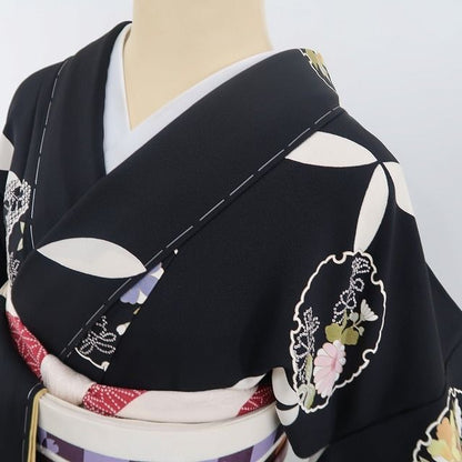【新古品】tomihisa 新品 七宝 着物 正絹 仕付け糸付 訪問着 4638