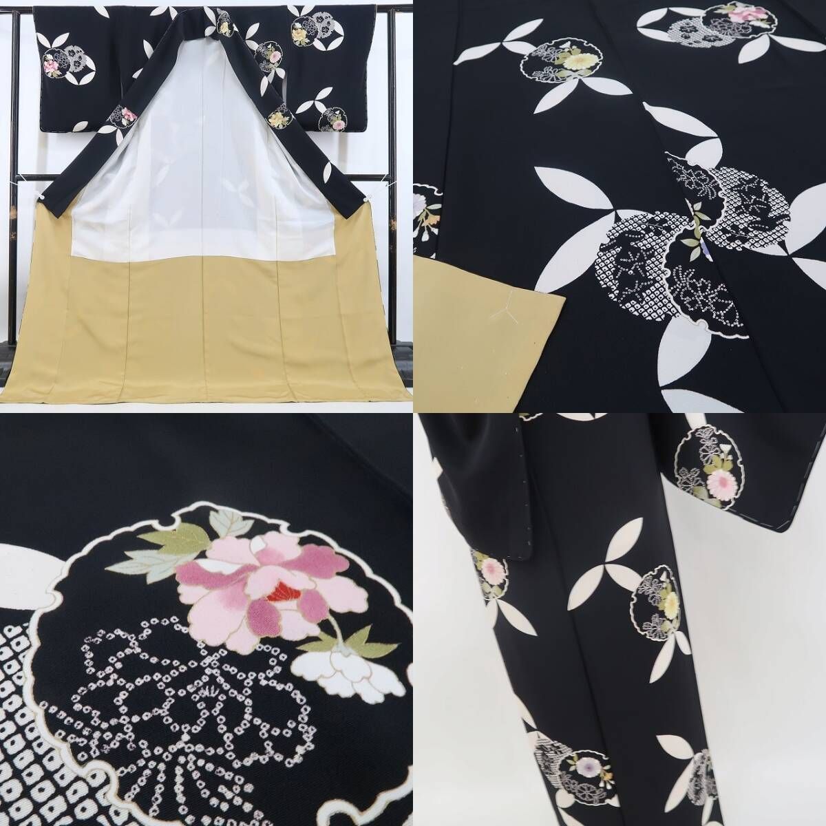 【新古品】tomihisa 新品 七宝 着物 正絹 仕付け糸付 訪問着 4638
