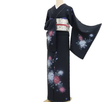【中古】tomihisa 美品 濡れ描き友禅作家 高橋峰陵 落款 着物 正絹 仕付け糸付 トールサイズ 訪問着 4781