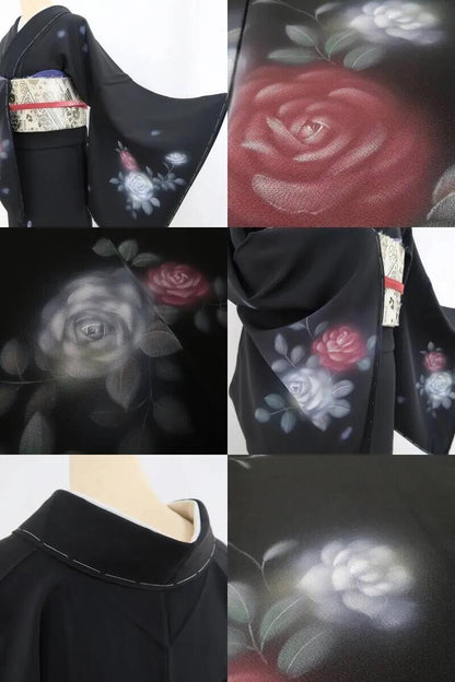 【中古】tomihisa 美品 濡れ描き友禅作家 高橋峰陵 落款 着物 正絹 仕付け糸付 トールサイズ 訪問着 4781