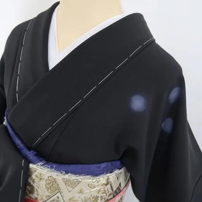 【中古】tomihisa 美品 濡れ描き友禅作家 高橋峰陵 落款 着物 正絹 仕付け糸付 トールサイズ 訪問着 4781
