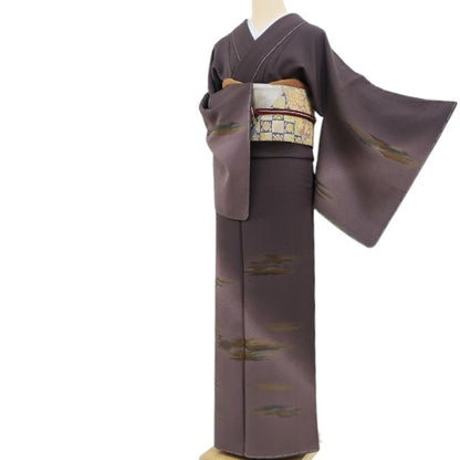【新古品】tomihisa 新品 一刀彫 着物 正絹 仕付け糸付 付下げ 4821