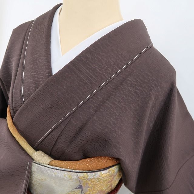 【新古品】tomihisa 新品 一刀彫 着物 正絹 仕付け糸付 付下げ 4821