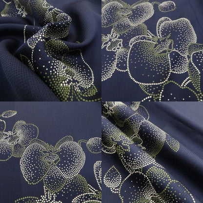 【新品】tomihisa 新品 印伝 胡蝶蘭 鳥獣戯画 お仕立て上がり品 着物 正絹 ロング丈 仕付け糸付 長羽織 4824
