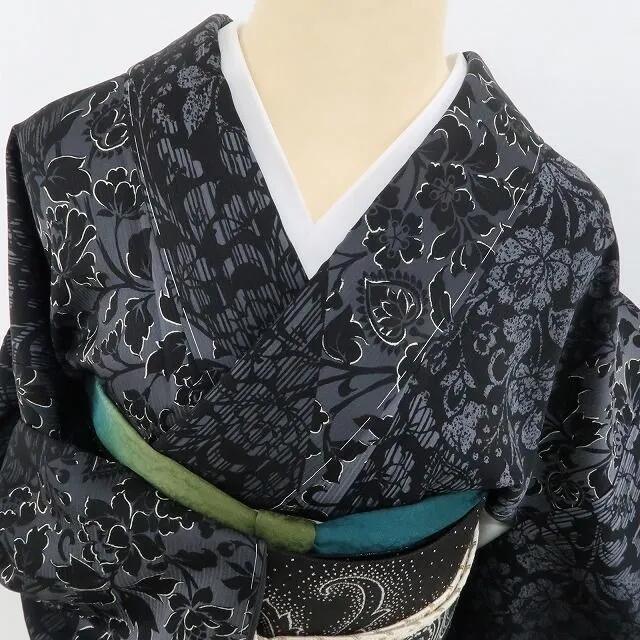 【新古品】tomihisa 新品 更紗 着物 正絹 仕付け糸付 小紋 4849