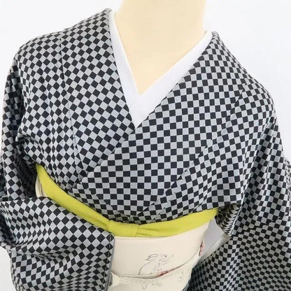 【新古品】tomihisa 新品 斉藤三才 落款 ダイヤ柄 着物 正絹 仕付け糸付 小紋 4852
