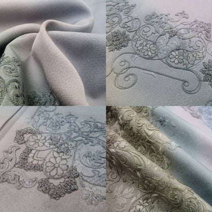 【中古】tomihisa 美品 フランス刺繍 暈し 着物 正絹 仕付け糸付 訪問着 4894