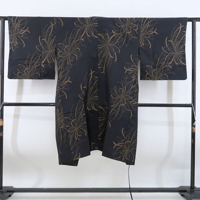【新古品】tomihisa 新品 乱菊 麻の葉 着物 正絹 仕付け糸付 ロング丈 道中着 4949