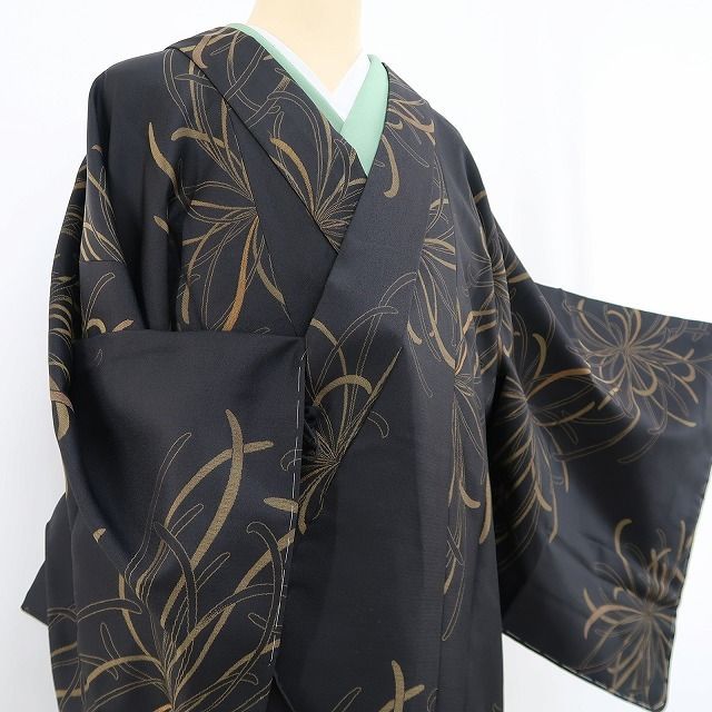 【新古品】tomihisa 新品 乱菊 麻の葉 着物 正絹 仕付け糸付 ロング丈 道中着 4949