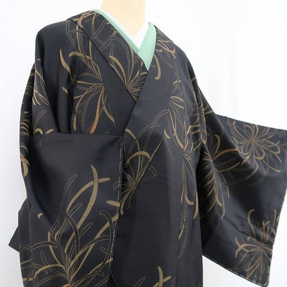 【新古品】tomihisa 新品 乱菊 麻の葉 着物 正絹 仕付け糸付 ロング丈 道中着 4949