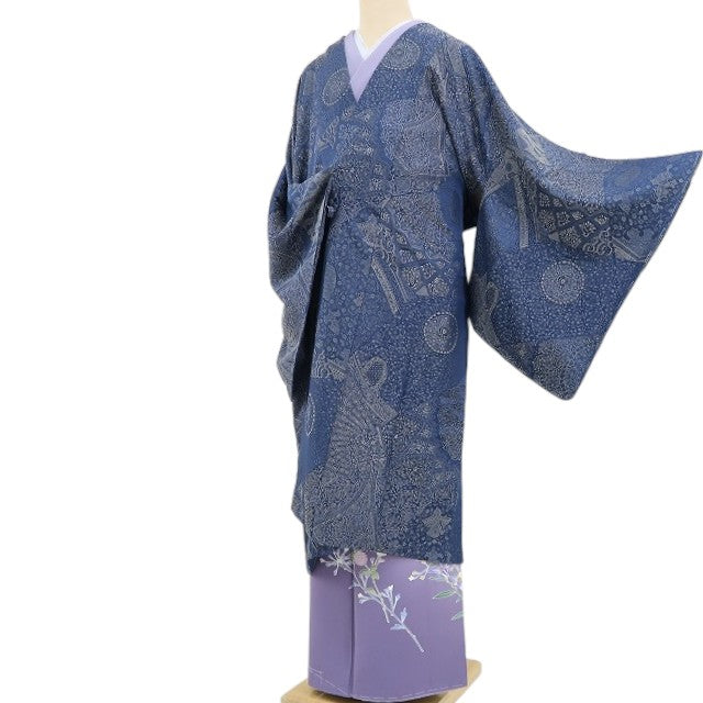 【新古品】tomihisa 新品 鬼彩 イスファンの美 更紗 着物 正絹 仕付け糸付 ロング丈 道中着 4950