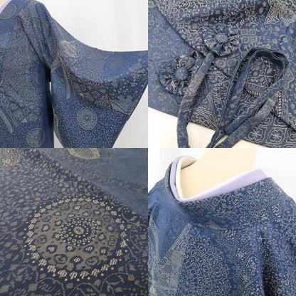【新古品】tomihisa 新品 鬼彩 イスファンの美 更紗 着物 正絹 仕付け糸付 ロング丈 道中着 4950