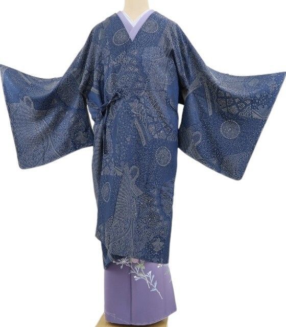 【新古品】tomihisa 新品 鬼彩 イスファンの美 更紗 着物 正絹 仕付け糸付 ロング丈 道中着 4950