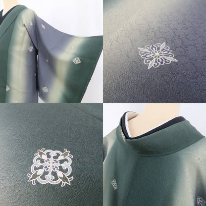【新古品】tomihisa 新品 華文 縦暈し 着物 正絹 ロング丈 仕付け糸付 道中着 5074