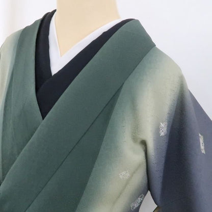 【新古品】tomihisa 新品 華文 縦暈し 着物 正絹 ロング丈 仕付け糸付 道中着 5074