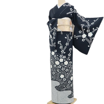 【新古品】tomihisa 新品 絞り モノトーン 着物 正絹 仕付け糸付 訪問着 5212