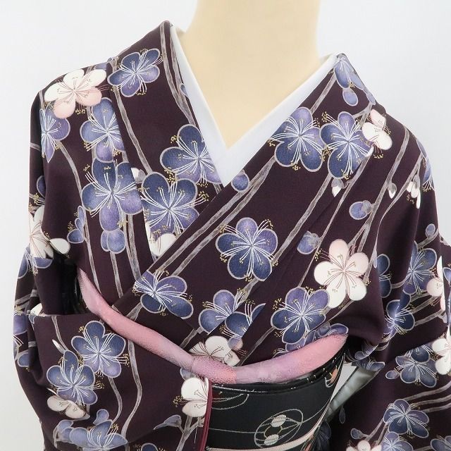 【新古品】tomihisa 新品 上角勝彦 落款 梅 着物 正絹 仕付け糸付 小紋 5213