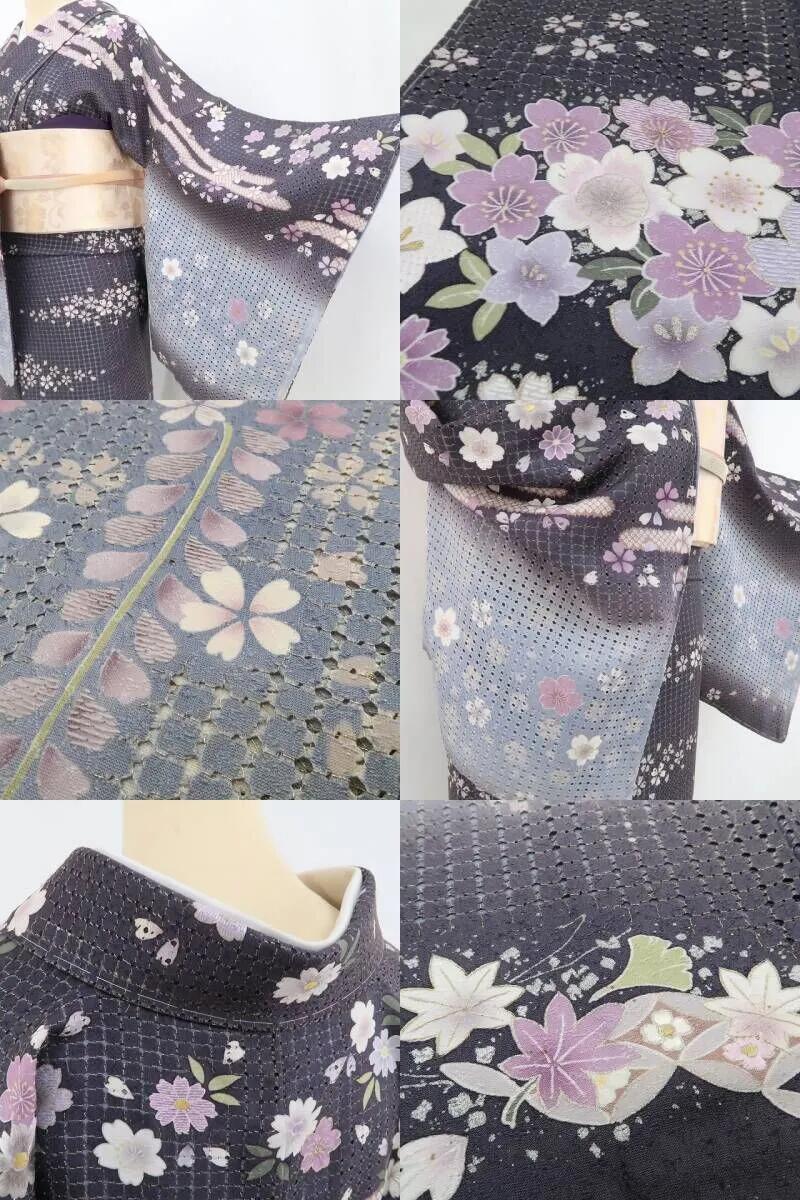 【新古品】tomihisa 新品 総スワトウ刺繍 落款 桜 着物 正絹 仕付け糸付 作家物 訪問着 5307