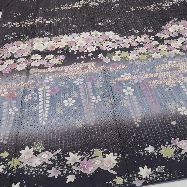 【新古品】tomihisa 新品 総スワトウ刺繍 落款 桜 着物 正絹 仕付け糸付 作家物 訪問着 5307