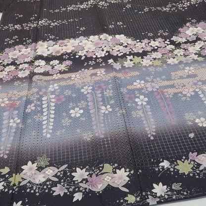 【新古品】tomihisa 新品 総スワトウ刺繍 落款 桜 着物 正絹 仕付け糸付 作家物 訪問着 5307