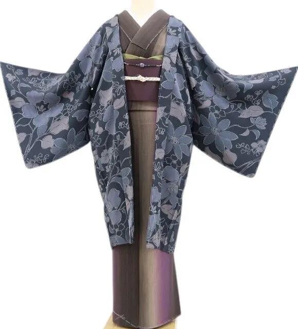 【新古品】tomihisa 新品 着物 正絹 仕付け糸付 ロング丈 長羽織 5314
